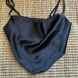 Forever 21 Black Satin Camisole Top